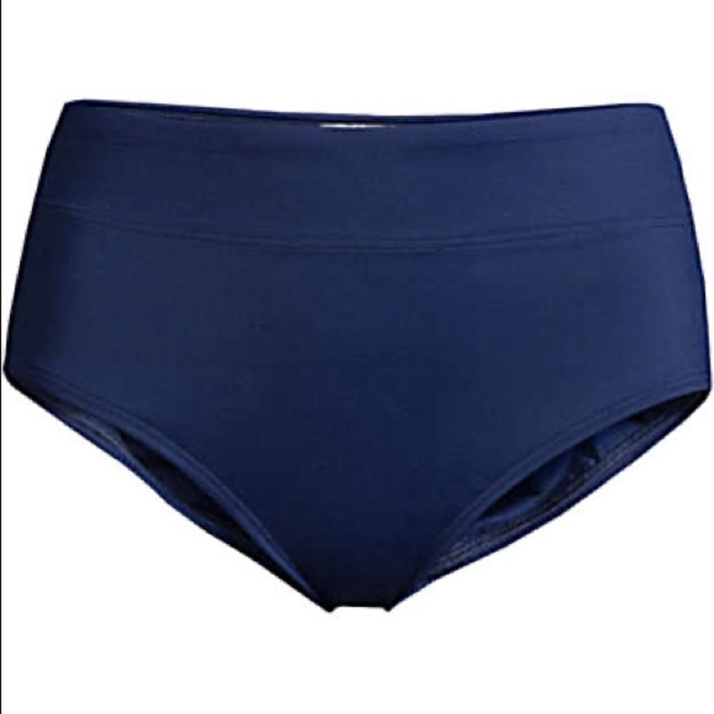 New Land’s End Plus swim full coverage Swimsuit bottoms Deep Sea Navy Blue Var